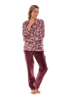 Domácí set oblečení Flora mauve wine