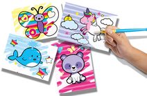 SES CREATIVE Kreslící spirála zvířátka kreativní set s 6 fixy v krabici