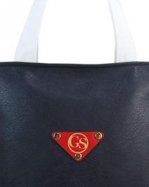 Velká modrá měkká shopper dámská kabelka s látkovými uchy S211