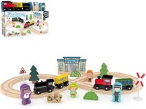 JADORE DŘEVO Vlakové nádraží herní set 34 dílků