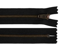 Kovový zip YKK No 4 délka 20 cm staromosazný (jeansový)