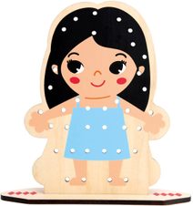 BINO DŘEVO Zábavné oblékání provlékačka s korálky *DŘEVĚNÉ HRAČKY*