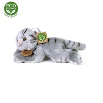 Plyšová kočka šedá ležící 16 cm ECO-FRIENDLY