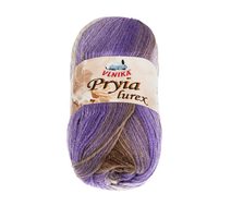 Příze PRYIA lurex Fialová,Hnědá 310 100g / 245 m