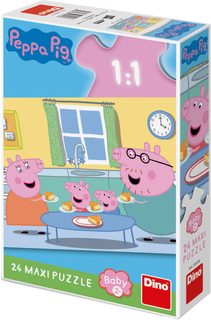 DINO Puzzle baby maxi 24 dílků Peppa Pig Oběd 47x66cm skládačka