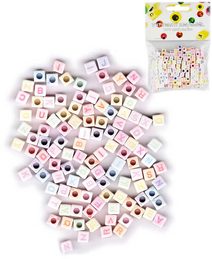 Korálky navlékací abeceda set 300ks plastové kostičky 6mm v sáčku