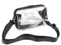 Transparentní skořepinová kabelka / pouzdro crossbody 18x11 cm