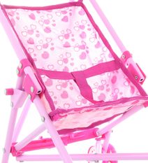 Kočárek golfové hole červené puntíkované pro panenku miminko kov v sáčku