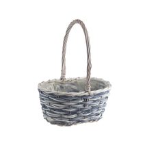 Koš oválný šedý střední P2046/S - 27,5 x 21,5 x 13 cm