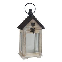 Dřevěná lucerna 30 cm D7082