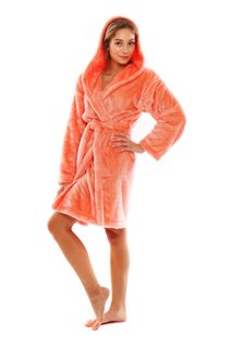 Krátký župan s kapucí Lilly extra one size lososový 33 20 2251