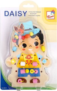 BINO DŘEVO Zábavné oblékání provlékačka s korálky *DŘEVĚNÉ HRAČKY*