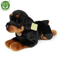 Plyšový pes rotvajler ležící 39 cm