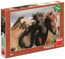 Puzzle XL Barevní koně foto 300 dílků 47x33cm skládačka v krabici