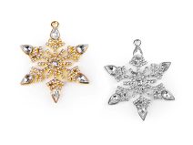 Přívěsek vločka s broušenými kamínky Ø48 mm 2 kusy