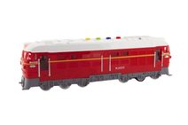 Lokomotiva/Vlak červená plast 34cm na baterie se zvukem se světlem v krabičce 41x16x12cm