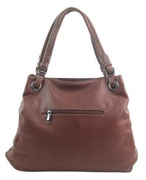 Kožená velká červená broušená praktická dámská kabelka