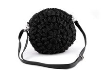 Háčkovaná kabelka z rafie - lýka se zipem crossbody Ø25 cm