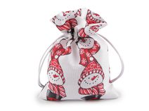 Vánoční dárkový pytlík sněhulák 13x18 cm imitace juty