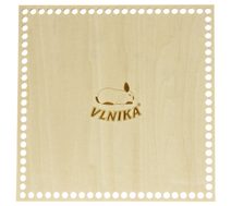 Dno - víko překližkové Natur čtverec s králíčkem 20x20 cm / otvory 8 mm