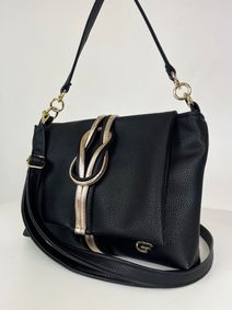 GROSSO Černo-zlatá kabelka přes rameno / crossbody