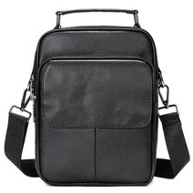 Kožená pánská crossbody taška Gregorio 20x26x8 cm černá