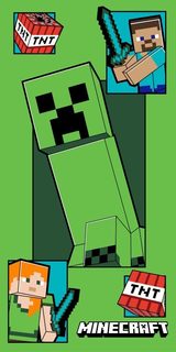 Osuška Minecraft Creeper Coming Bavlna - Froté, 70/140 cm