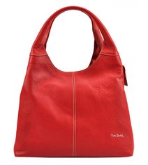 Pierre Cardin Kožená velká dámská kabelka přes rameno červená