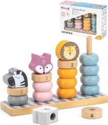 VIGA DŘEVO PolarB Počítání se zvířátky navlékačka