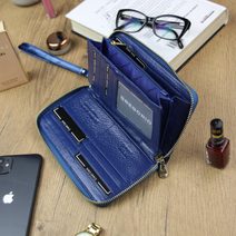 Gregorio luxusní modrá dámská kožená peněženka v dárkové krabičce