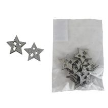 Dekorační hvězda, 12 ks D7441 - 4.3 × 4.3 × 0.3 cm
