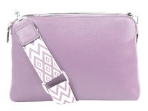 Světle fialová crossbody dámská kabelka se třemi sekcemi Jessica