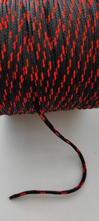 Šňůra oděvní černá-oranžová neon PES 4 mm, návin 100 m