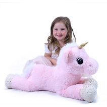 Velký plyšový jednorožec Funkie 85 cm bílý