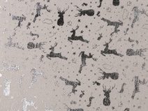 Vánoční bavlněná / imitace lnu sob metalická METRÁŽ