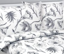 Povlečení flanelové Bílá,Šedá 12/935 140x200, 70x90 cm