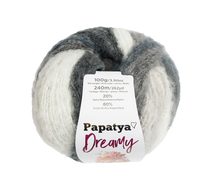 Příze PAPATYA DREAMY Bílá,Černá,Šedá 09 100g / 240 m