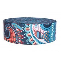 Popruh vzor 03 hladký tisk šíře 5cm zelený návin 5 METRŮ