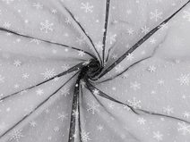 Tyl oděvní / dekorační vánoční vločky METRÁŽ