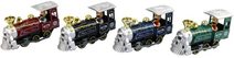 Lokomotiva 15cm kovový vlak model na podstavci na kolejích 4 druhy