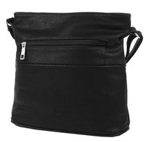 Malá crossbody kabelka se stříbrným zipem NH6020 černá