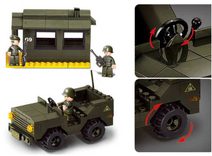 Stavebnice ARMY Auto vojenská stráž set 171 dílků + figurka 3ks plast
