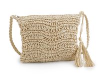Háčkovavá kabelka z rafie - lýka se zipem 27x23 cm