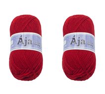 SET 2ks - Příze ÁJA Červená 933 50g / 217 m