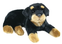 Plyšový pes Rottweiler, ležící, 38 cm
