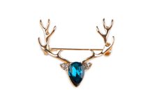 Vánoční brož s broušenými kamínky jelen