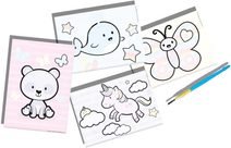 SES CREATIVE Kreslící spirála zvířátka kreativní set s 6 fixy v krabici