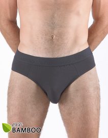 GINA pánské slipy se širším bokem, širší bok, šité, jednobarevné Eco Bamboo 71128P