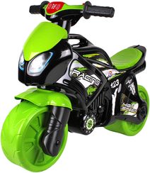 Závodní odrážedlo motorka zeleno-černé (baterie, světlo, zvuk)