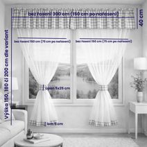 Voálový set s kanýrem Rongo 2x 200x150 cm + kanýr 40x300 cm smetanová